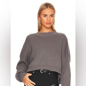 Free People Easy Street Crop Sweater - Lead
